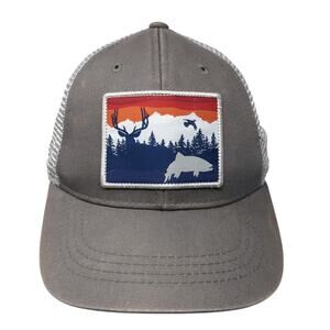 Rep Your Wild Snapback Trucker Hat Gray OS Adjustable Mesh Back Vented Holes